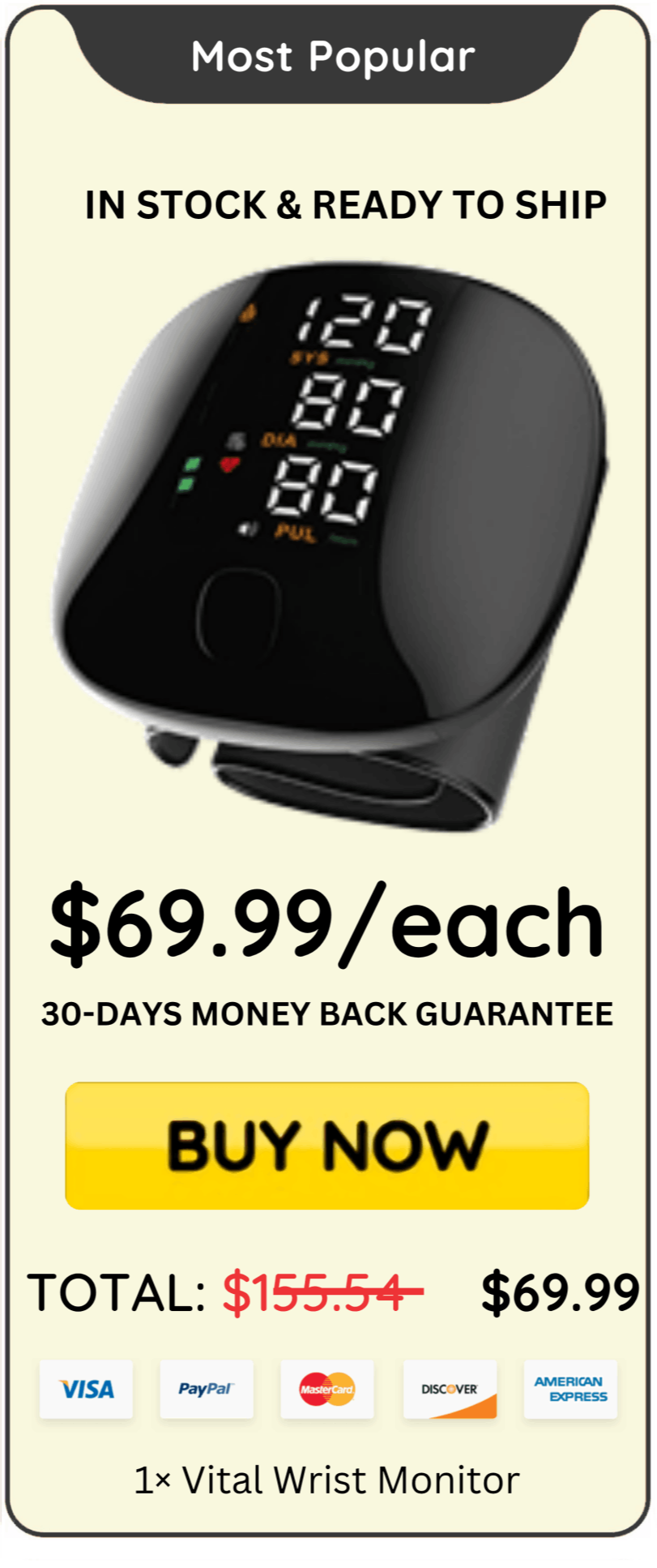 Vital Wrist Monitor offer price 